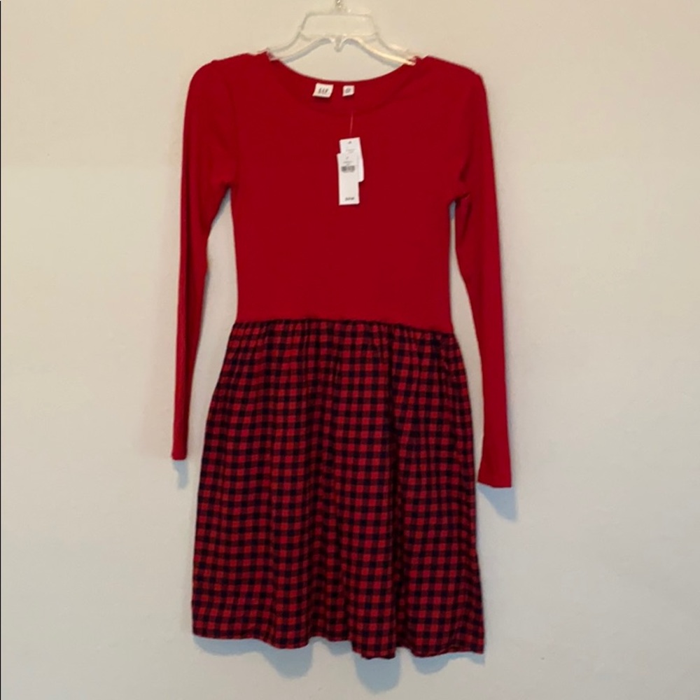 Girls Fall/Winter Red check dress GAP 14/16
